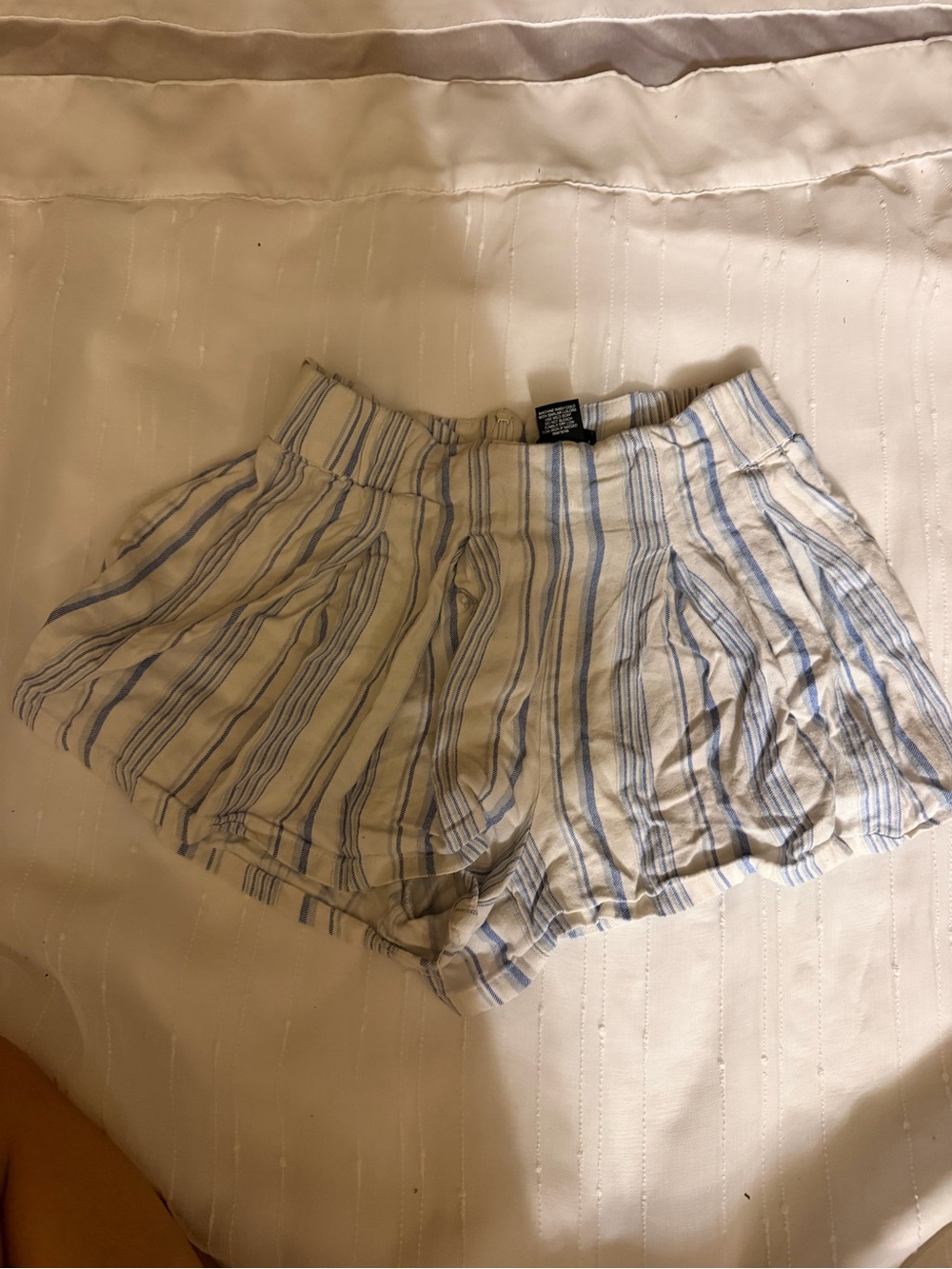 Wet Seal Blue and White Striped High Waist Women's Shorts